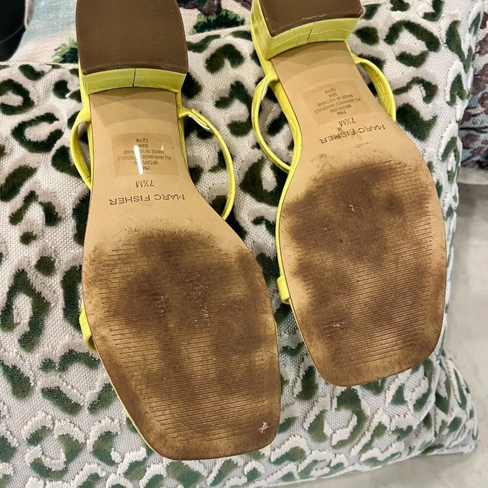 Marc Fisher 7.5 Yellow Sandals - Picture 6 of 8